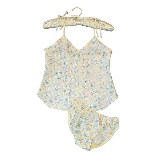 NWOT Vintage Tryse Lingerie Floral Camisole Panty Set with Matching Hanger S - Picture 1 of 11